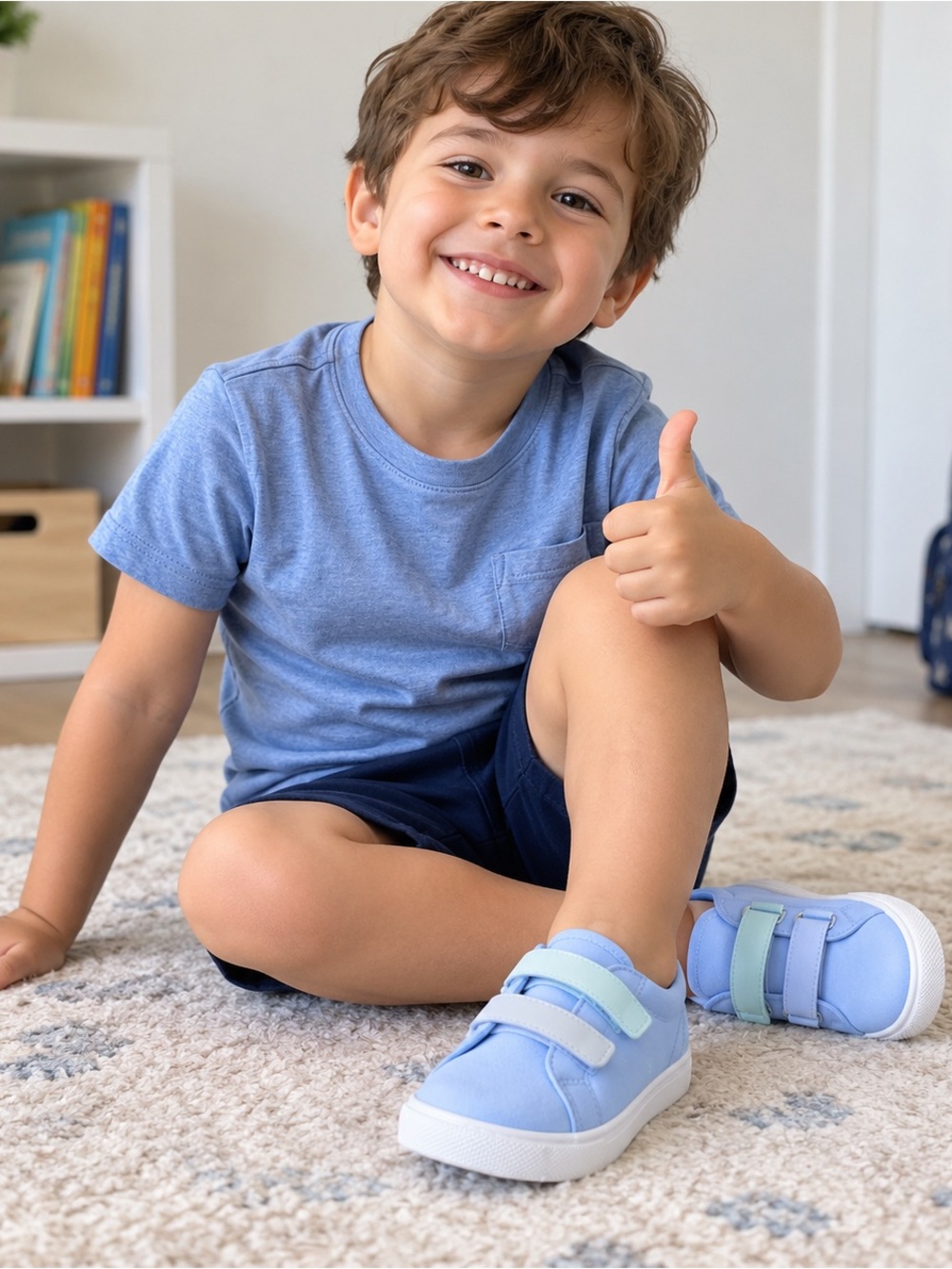 Fashoes Adaptive Kids Sneakers Easy On-Off Double Strap Sensory Friendly Shoes